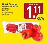 Niederländische Paprika im Angebot bei WEZ in Bad Oeynhausen Niederländische Paprika Angebote von Gut & Günstig bei WEZ Bad Oeynhausen für 1,11 €