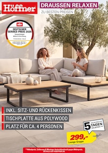 Partyzelt im aktuellen Höffner Prospekt (Leverkusen) Partyzelt im Höffner Prospekt "DRAUSSEN RELAXEN ZU BESTEN PREISEN" mit 1 Seiten (Leverkusen)