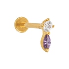 Piercing en or jaune et oxydes de zirconium rond navette dans le catalogue E.Leclerc