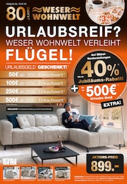 Weser Wohnwelt Prospekt "WESER WOHNWELT VERLEIHT FLÜGEL!", 16 Seiten, 06.07.2026 - 06.07.2026 Aktueller Weser Wohnwelt Prospekt, "WESER WOHNWELT VERLEIHT FLÜGEL!", mit Angeboten der Woche, gültig von 06.07.2026 bis 06.07.2026