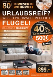 Weser Wohnwelt Möbel & Einrichtung Prospekt der aktuellen Woche mit 16 Seiten, gültig von 06.07.2026 bis 18.07.2026, in Lügde und Umgebung Aktueller Weser Wohnwelt Möbel & Einrichtung Prospekt in Lügde und Umgebung, "WESER WOHNWELT VERLEIHT FLÜGEL!" mit 16 Seiten, 06.07.2026 - 18.07.2026