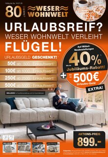 Aktueller Weser Wohnwelt Prospekt (Holenberg, 16 Seiten zum blättern Weser Wohnwelt Prospekt WESER WOHNWELT VERLEIHT FLÜGEL! mit 16 Seiten