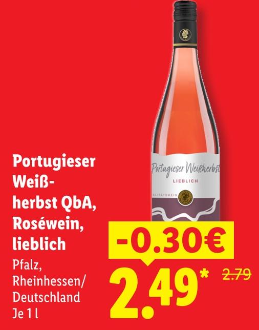 Portugieser Weißherbst QbA, Roséwein, lieblich