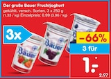 Der große Bauer Fruchtjoghurt von Bauer für 1,00 € bei Netto Marken-Discount im Angebot Der große Bauer Fruchtjoghurt von Bauer im aktuellen Netto Marken-Discount Prospekt