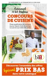 Catalogue Bi1 avec 36 pages de promos Prospectus Bi1, "Spécial PRIX BAS", pages, 11/06/2025 - 22/06/2025