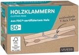Holzklammern 50er-Pack im REWE Prospekt Holzklammern 50er-Pack von Vivess im aktuellen REWE Prospekt für 2,49 €
