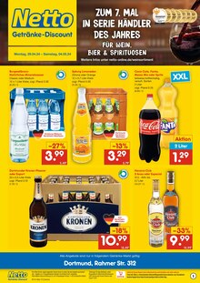 Coca Cola im Netto Marken-Discount Prospekt "ZUM 7. MAL IN SERIE HÄNDLER DES JAHRES FÜR WEIN, BIER & SPIRITUOSEN" mit 2 Seiten (Witten)