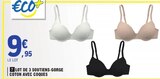 Lot de 3 soutiens-gorge coton avec coques - ECO+ en promo chez E.Leclerc Le Havre à 9,95 €
