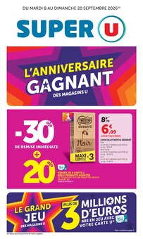Catalogue Super U de la semaine 37, "SUPER U", page 1, 08/09/2026 - 20/09/2026 Prospectus Super U en cours, "SUPER U", page 1 sur 52