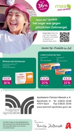 mea - meine apotheke Apotheken Prospekt der aktuellen Woche mit 4 Seiten, gültig von 01.07.2026 bis 31.07.2026, in Bedburg-Hau und Umgebung Aktueller mea - meine apotheke Apotheken Prospekt in Bedburg-Hau und Umgebung, "Unsere Juli-Angebote" mit 4 Seiten, 01.07.2026 - 31.07.2026