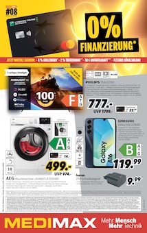 Waschmaschine im MEDIMAX Prospekt "0% FINANZIERUNG" mit 8 Seiten (Aschaffenburg)