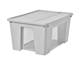 Box mit Deckel transparent/hellgrau 57x39x28 cm/45 l bei IKEA im Prospekt "" für 8,99 €