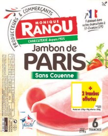 Jambon paris découenné - Intermarché à Tremblay-en-France Jambon paris découenné en promo chez Intermarché Tremblay-en-France à 2,24 €