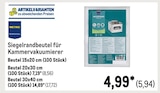 Siegelrandbeutel für Kammervakuumierer Angebote von Metro Professional bei METRO Herten für 5,94 €