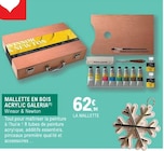 Mallette en bois ACRYLIC GALERIA - Winsor & Newton en promo chez E.Leclerc Brest à 62,90 €