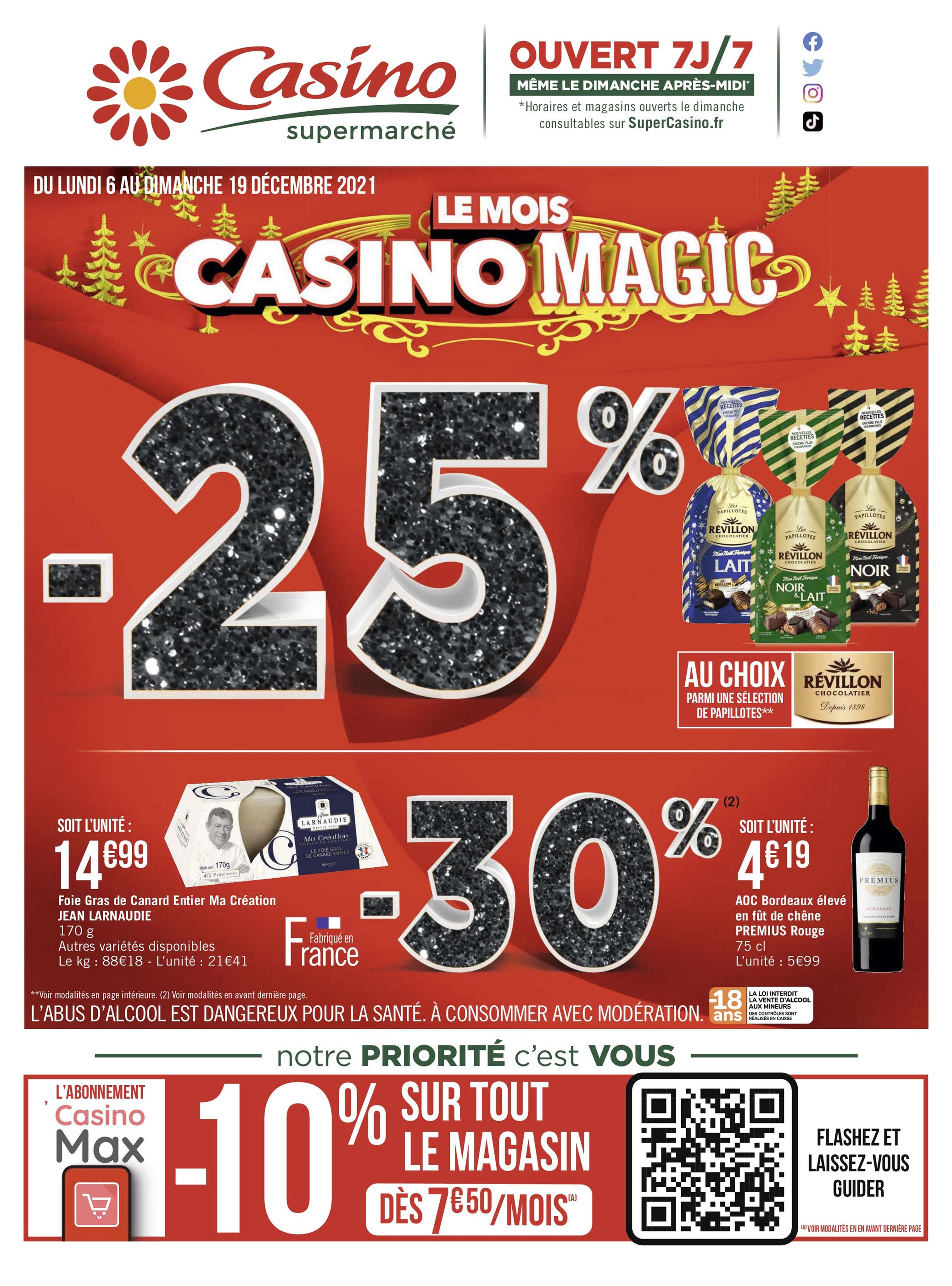 Catalogue Casino Supermarchés à Mazeley, avec 76 pages Prospectus Casino Supermarchés à Mazeley, "Le mois Casino magic", 76 pages, 06/12/2021 - 19/12/2021