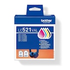 Brother LC521 - Pack de 4 - noir, cyan, magenta, jaune - cartouche d'encre originale - Brother en promo chez Bureau Vallée Chelles à 69,90 €