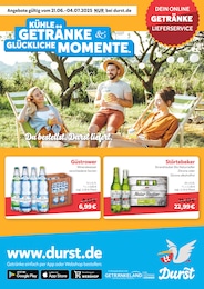 Durst.de Prospekt für Kritzmow mit 2 Seiten Durst.de Prospekt für Kritzmow: "Du bestellst. Durst liefert.", 2 Seiten, 21.06.2025 - 04.07.2025