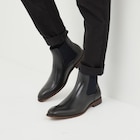 Boots chelsea en cuir noir homme - La Halle Boots chelsea en cuir noir homme à 75,99 € dans le catalogue La Halle