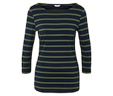 Gestreiftes Shirt mit 3/4-Arm, navy-grün bei Tchibo im Prospekt "" für 12,99 €