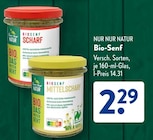 Bio-Senf Angebote von Nur Nur Natur bei ALDI SÜD Heilbronn für 2,29 €