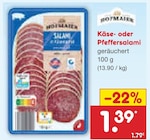 Käse- oder Pfeffersalami von Holzmacher für 1,39 € bei Netto Marken-Discount im Angebot Käse- oder Pfeffersalami von Holzmacher im aktuellen Netto Marken-Discount Prospekt
