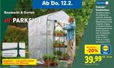 Gewächshaus Angebote von Parkside bei Lidl Mönchengladbach für 39,99 €