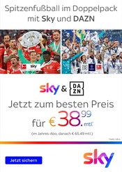 Sky Prospekt für Neubrandenburg der aktuellen Woche, gültig von 10.01.2023 bis 31.01.2023 Aktueller Sky Neubrandenburg Prospekt "Spitzenfußball im Doppelpack mit Sky und DAZN" mit 4 Seiten