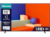 70A6K LED TV (Flat, 70 Zoll / 177 cm, UHD 4K, SMART TV, VIDAA) Angebote von HISENSE bei MediaMarkt Saturn Saarbrücken für 649,00 €