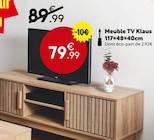 Meuble TV Klaus - Maxi Bazar à Le Cannet Meuble TV Klaus en promo chez Maxi Bazar Le Cannet à 79,99 €