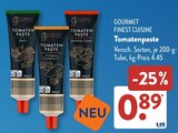 Tomatenpaste im ALDI SÜD Prospekt Tomatenpaste von Gourmet Finest Cuisine im aktuellen ALDI SÜD Prospekt für 0,89 €