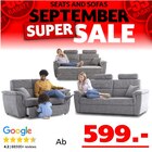 Benito 3-Sitzer + 2-Sitzer Sofa bei Seats and Sofas im Viersen Prospekt für 599,00 €