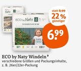 Aktuelles ECO by Naty Windeln Angebot bei tegut in Frankfurt (Main) ab 6,99 €