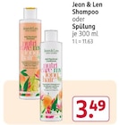 Shampoo oder Spülung im Rossmann Prospekt Shampoo oder Spülung von Jean & Len im aktuellen Rossmann Prospekt für 3,49 €
