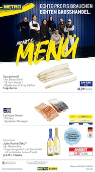 Lachs im aktuellen METRO Prospekt (Bochum) Lachs im METRO Prospekt "Monatsmenü Mai + Gewinnspiel" mit 49 Seiten (Bochum)