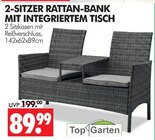 2-Sitzer Rattan-Bank mit integriertem Tisch im Angebot bei Wreesmann in Stendal 2-Sitzer Rattan-Bank mit integriertem Tisch Angebote von Top Garten bei Wreesmann Stendal für 89,99 €
