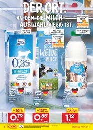 Milch Angebot im aktuellen Netto Marken-Discount Prospekt auf Seite 8