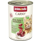 Aktuelles Animonda Cat Dose Carny Adult Rind & Pute & Kaninchen 400 g Angebot bei Zookauf in Hannover ab 1,99 €