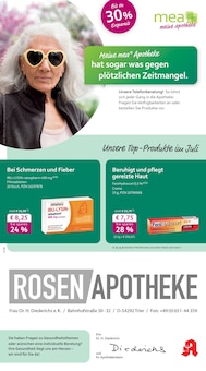 Aktueller mea - meine apotheke Prospekt "Unsere Juli-Angebote" Seite 1 von 4 Seiten