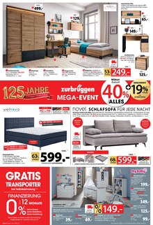 Boxspringbett im Zurbrüggen Prospekt "40% auf fast ALLES!" mit 20 Seiten (Bochum)