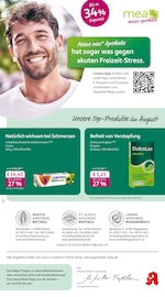 mea - meine apotheke Apotheken Prospekt der aktuellen Woche mit 4 Seiten, gültig von 01.08.2026 bis 31.08.2026, in Weitnau und Umgebung Aktueller mea - meine apotheke Apotheken Prospekt in Weitnau und Umgebung, "Unsere August-Angebote" mit 4 Seiten, 01.08.2026 - 31.08.2026