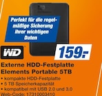 Externe HDD-Festplatte Elements Portable 5TB im Angebot bei expert in Wolfsburg Externe HDD-Festplatte Elements Portable 5TB Angebote von WD bei expert Wolfsburg für 159,00 €