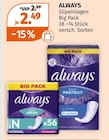 Slipeinlagen von ALWAYS für 2,49 € bei Müller im Angebot Slipeinlagen von ALWAYS im aktuellen Müller Prospekt
