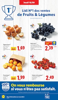 Catalogue Lidl de la semaine "Le vrai prix des bonnes choses" avec 2 pages, valide du 18/09/2025 au 24/09/2025 pour Jouy-Aux-Arches et alentours Prospectus Lidl de la semaine "Le vrai prix des bonnes choses" avec 2 pages, valide du 18/09/2025 au 24/09/2025 pour Jouy-Aux-Arches et alentours