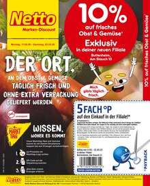 Netto Marken-Discount Prospekt 20% auf frisches Obst & Gemüse mit 2 Seiten