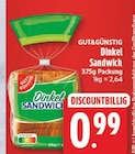 Dinkel Sandwich von GUT&GÜNSTIG für 0,99 € bei EDEKA im Angebot Dinkel Sandwich von GUT&GÜNSTIG im aktuellen EDEKA Prospekt