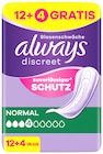 Discreet Einlagen von Always für 2,99 € bei Rossmann im Angebot Discreet Einlagen von Always im aktuellen Rossmann Prospekt
