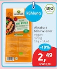 Mini Wiener vegan von Alnatura für 2,49 € bei budni im Angebot Mini Wiener vegan von Alnatura im aktuellen budni Prospekt