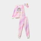 Ensemble pyjama 3 pièces effet velours multicolore fille dans le catalogue La Halle