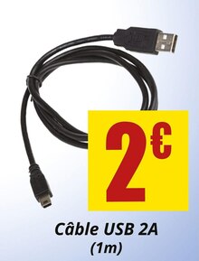 Câble USB 2A (1m) - Carter-Cash à Asnières-sur-Seine Câble USB 2A (1m) en promo chez Carter-Cash Asnières-sur-Seine à 2,00 €